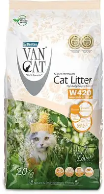 Van Cat наполнитель для кошек комкующийся "100% натуральный", без пыли (W420)