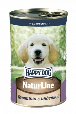 Happy dog консервы для щенков телятина с индейкой