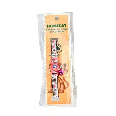 Homecat Фламинго ошейник для кошек с бубенчиком